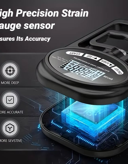 Load image into Gallery viewer, 265Lbs/120Kg Grip Strength Meter for Men and Women Tester Digital Hand Dynamometer Training USB LCD Screen
