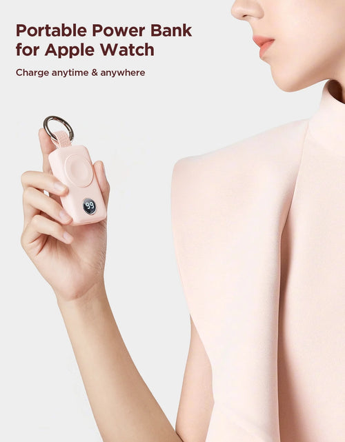 Load image into Gallery viewer, Cargador Portátil Para Apple Watch, Llavero Cargador Rápido Magnético Inalámbrico De 2000 Mah, Compatible Con Iwatch Series 9/8/7/6/5/Se/4/3/2/Ultra 2, Rosa
