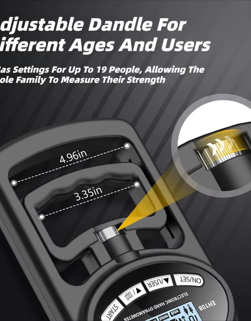 Load image into Gallery viewer, 265Lbs/120Kg Grip Strength Meter for Men and Women Tester Digital Hand Dynamometer Training USB LCD Screen
