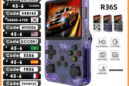 R36S Retro Handheld Video Game Console Linux System 3.5 Inch IPS Screen R35S Pro Portable Pocket Video Player 64GB Games
